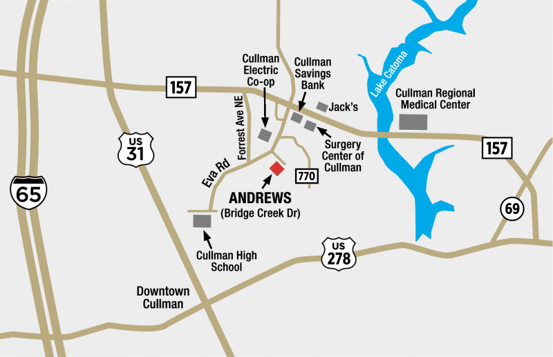 andrews sports medicine cullman map location directions