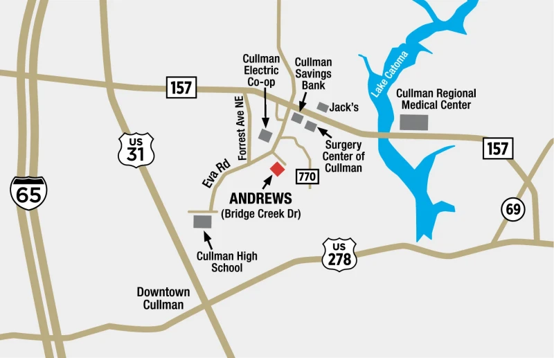 andrews sports medicine cullman map location directions