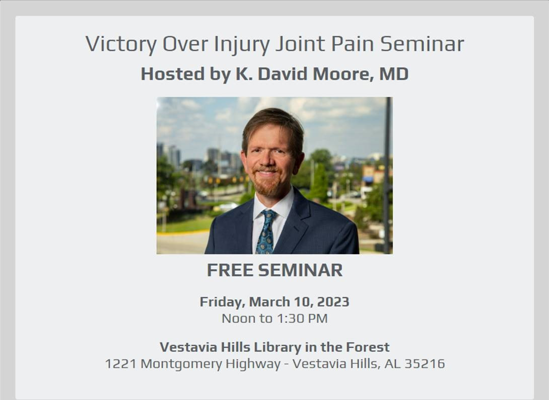 Victory Over Injury Joint Pain Seminar Andrews Sports Medicine